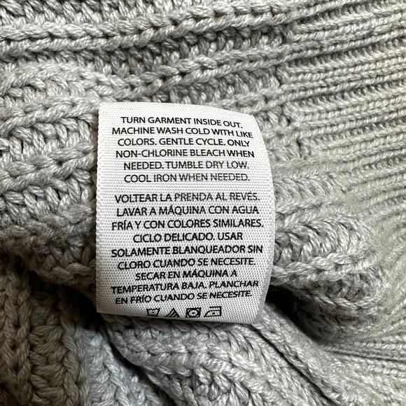 Time and Tru Chevron Pullover Knit Sweater Large 12-14 Gray Black White Cozy - Picture 11 of 12